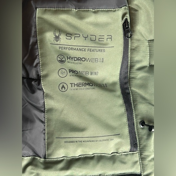 Spyder Women's Olive Hooded Puffer Coat - Picture 13 of 16